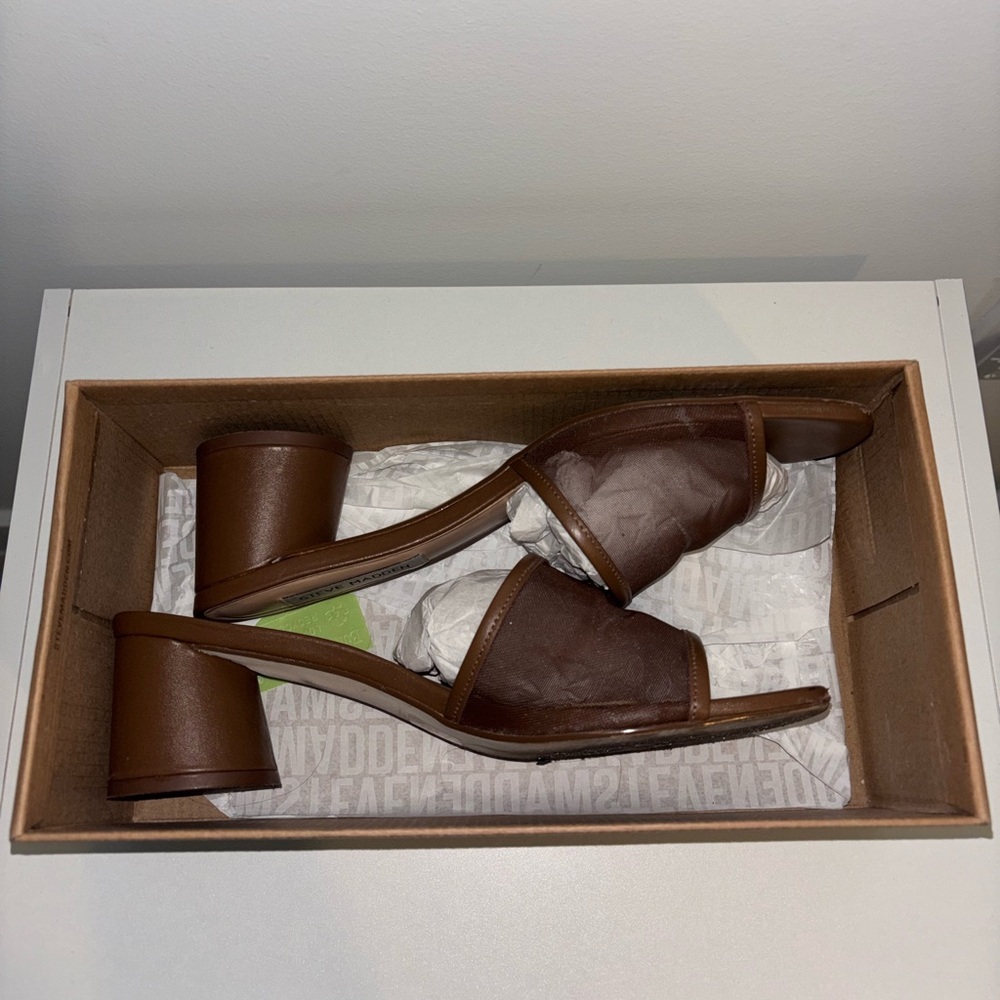 Brown Slipper Block Heel 
Steve Madden